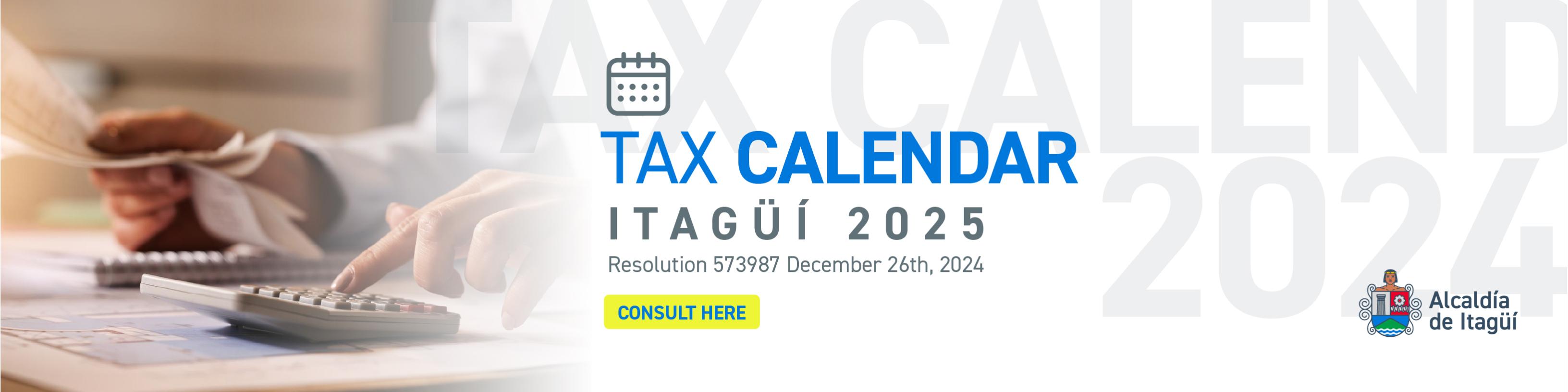 Tax calendar Itagüí 2025