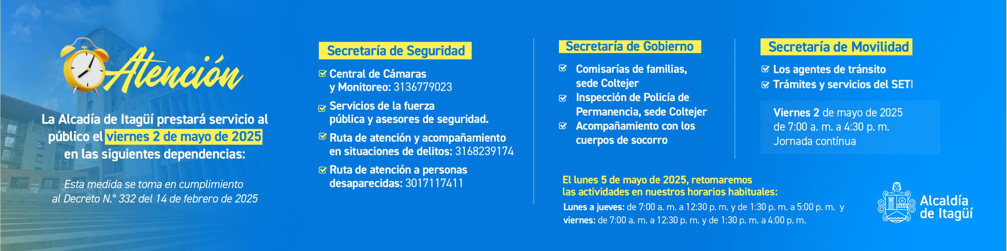 Atención al Ciudadano viernes 2 de mayo