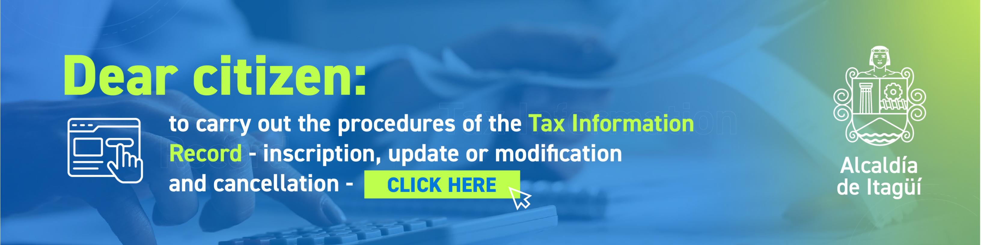 Mr. User:
To carry out the procedures for the Tax Information Registry (RIT) - registration, update or modification, cancellation, and cancellation - CLICK HERE
Town hall
from Itagui