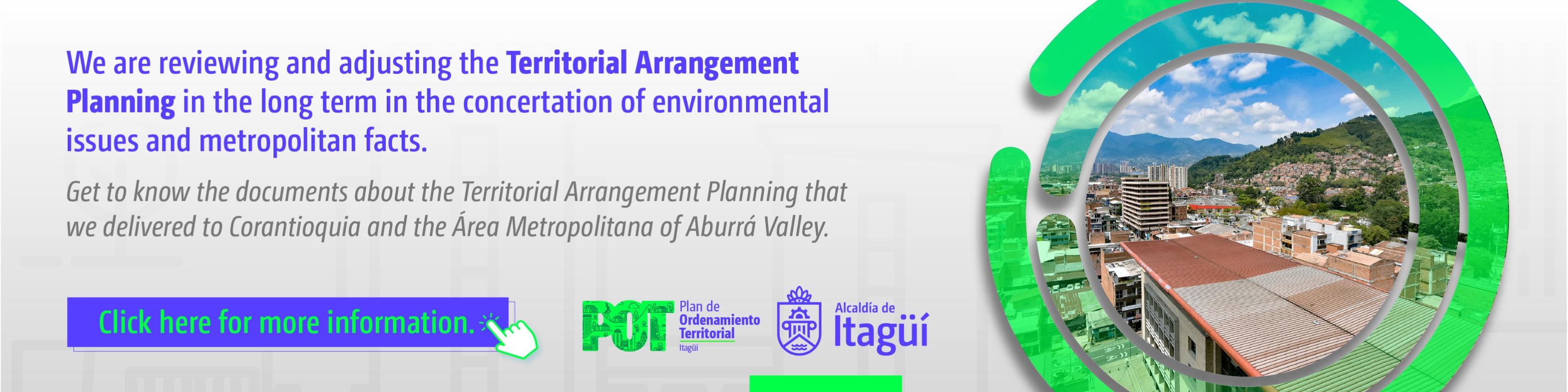 Here you will find the documents presented to Corantioquia and the Valle de Aburrá Metropolitan Area on the Itagüí 2023-2035 land use plan, which is in the stage of consultation with the environmental authorities and metropolitan events.