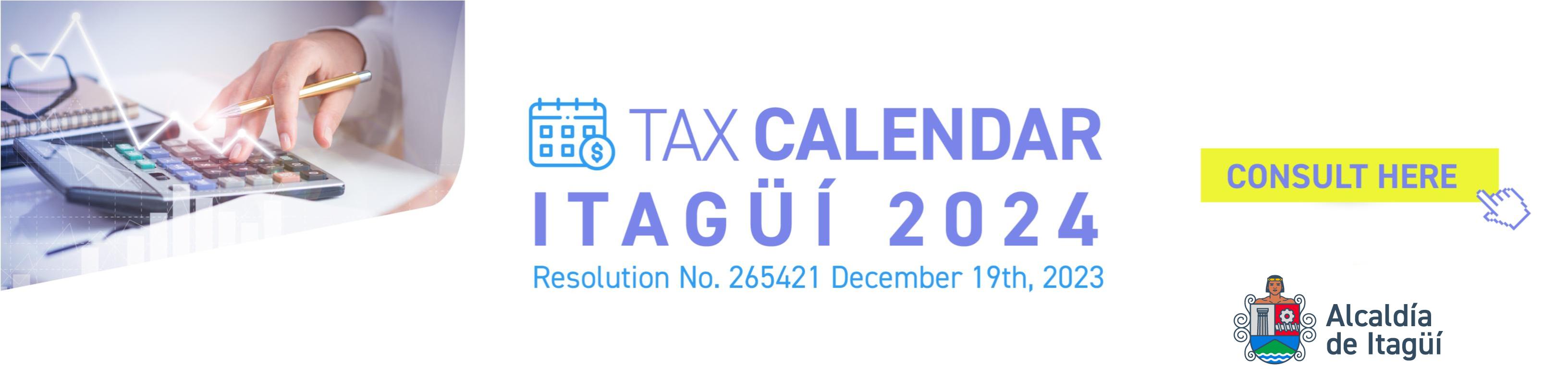 Tax calendar Itagüí 2024