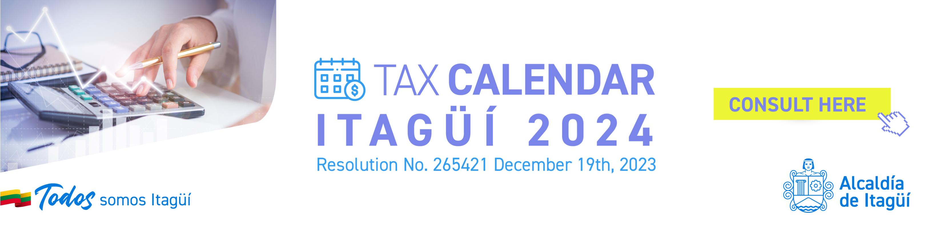 Tax calendar Itagüí 2024