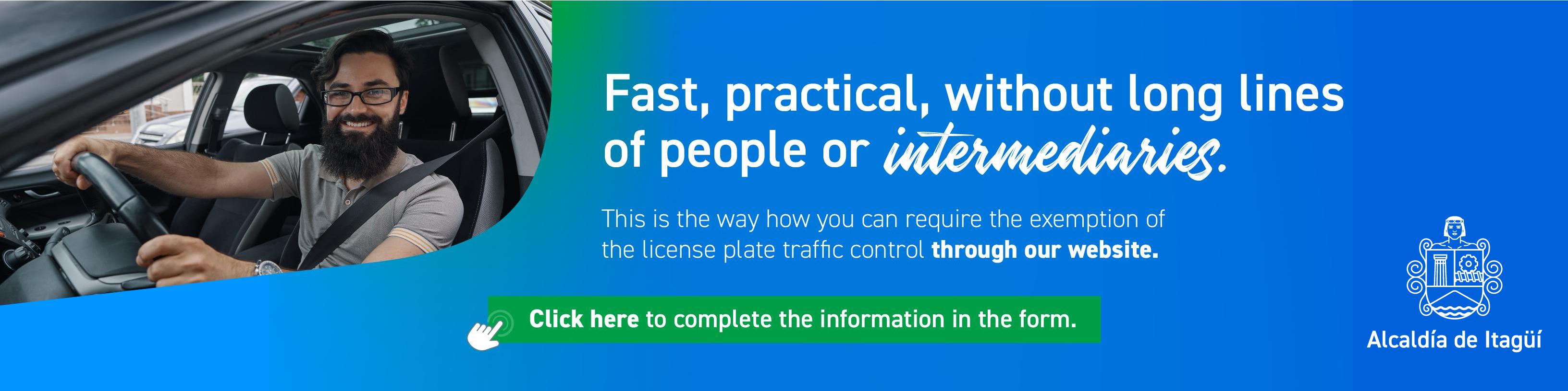 Peak and Plate Exemption Application